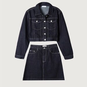 OAK + FORT Dark Denim Skirt